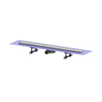 Set rigola pentru dus plus capac Kessel Linearis Compact 95 cm inox cu sita de par si clapeta multistop