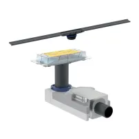 Set rigola pentru dus Geberit 90-220 mm plus capac CleanLine30 30-90 cm metal negru mat