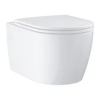 Set vas WC suspendat Grohe Bau Ceramic Rimless alb lucios cu capac softclose