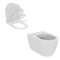 Set vas WC suspendat Ideal Standard I.life O HydroTwist cu capac softclose alb