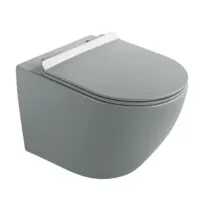 Set vas WC suspendat Rune Ivaldi gri finisaj mat cu capac slim