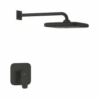 Sistem de dus incastrat Grohe Cubeo Tempesta cu palarie 1 functie fara corp ingropat finisaj negru mat