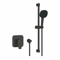 Sistem de dus incastrat Grohe Cubeo Tempesta cu para 2 functii fara corp ingropat finisaj negru mat
