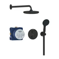 Sistem de dus incastrat Grohe Precision cu palarie rotunda Vitalio Start 250 negru mat