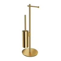 Suport hartie freestanding cu spatiu pentru perie auriu periat Omnires Modern Project