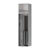 Suport incastrat pentru hartie igienica cu perie WC Hansgrohe XtraStoris Rock otel periat