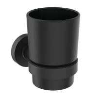 Suport periute de dinti Ideal Standard IOM negru mat cu pahar negru