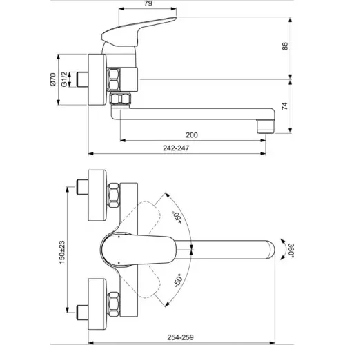 Baterie bucatarie Ideal Standard Ceraflex cu prindere in perete picture - 2