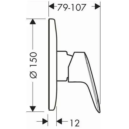Baterie dus incastrata Hansgrohe Logis crom lucios picture - 2