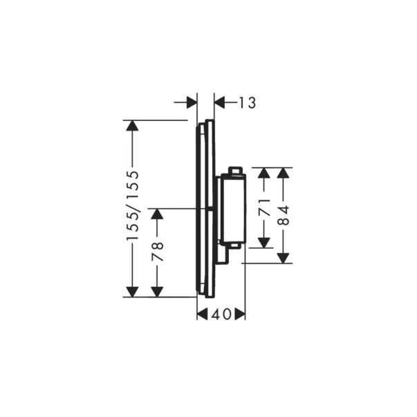 Baterie dus termostatata incastrata crom periat Hansgrohe ShowerSelect Comfort E 1 functie si iesire suplimentara picture - 2