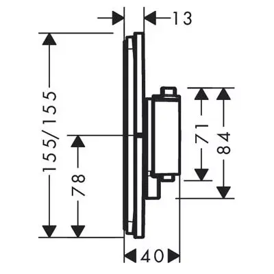 Baterie dus termostatata incastrata Hansgrohe ShowerSelect Comfort E 2 functii picture - 2