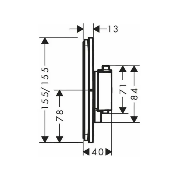 Baterie dus termostatata incastrata negru mat Hansgrohe ShowerSelect Comfort Q 1 functie si iesire suplimentara picture - 2
