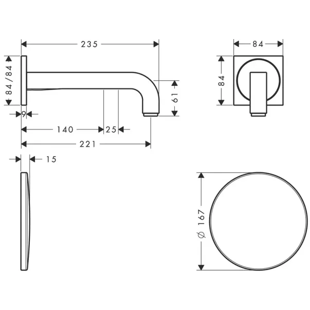 Baterie lavoar cu senzor incastrata Hansgrohe Axor Citterio picture - 2