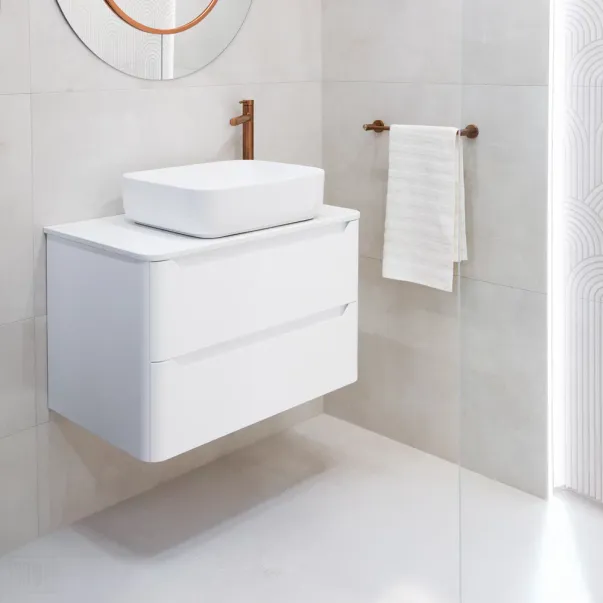Blat pentru lavoar Rune Skiva din compozit 80 cm alb picture - 3