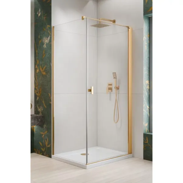 Cabina de dus dreptunghiulara cu usa batanta Radaway Nes KDJ I 100x80 cm finisaj auriu lucios-transparent dreapta picture - 3