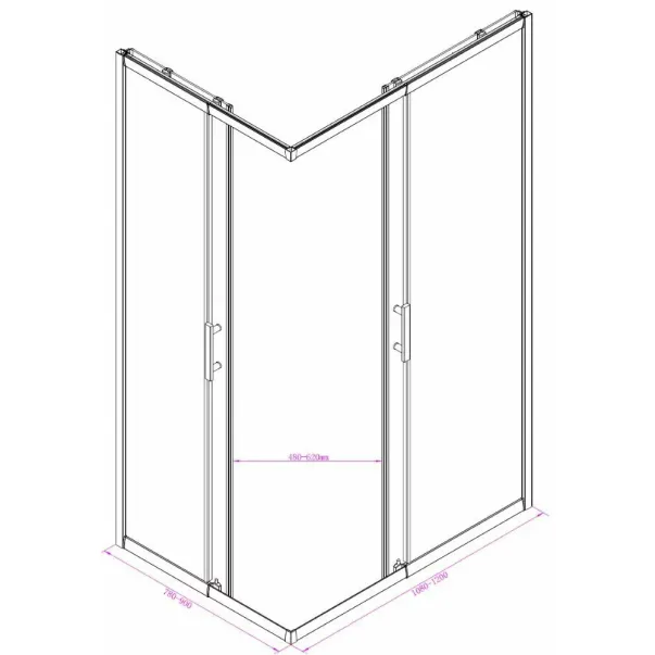 Cabina de dus dreptunghiulara Inter Ceramic cu usa glisanta 80x110 cm crom transparent picture - 2