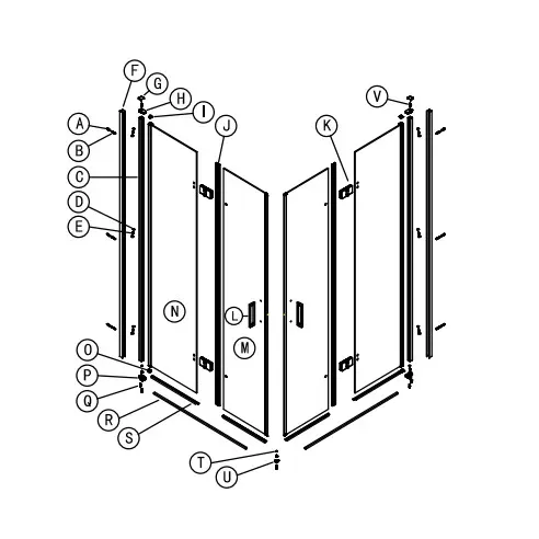 Cabina de dus dreptunghiulara cu usi plabile Rea Fold N2 modulara 100x110 crom picture - 8