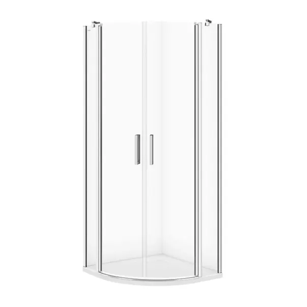 Cabina de dus semirotunda Cersanit Moduo cu 2 usi pivotante 80x80 crom picture - 2