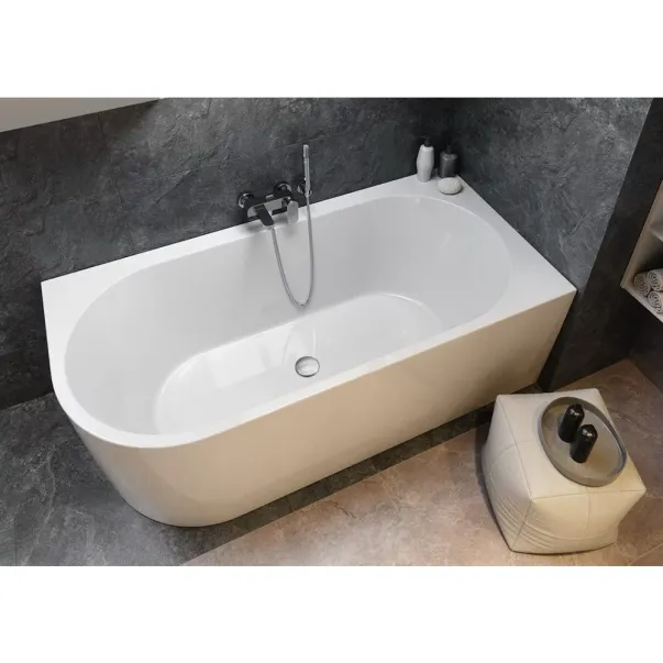 Cada freestanding Cersanit Crea 170x82 cm alb lucios cu montaj dreapta lipita de perete, BTW picture - 3