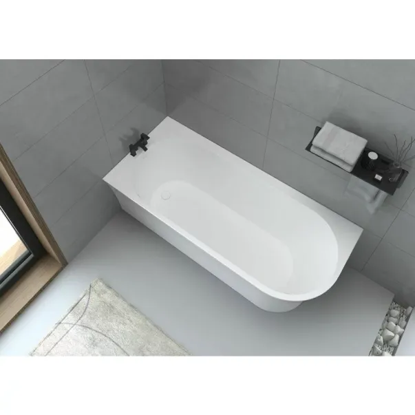 Cada asimetrica Rune Birka Boyd 160x75 cm stanga alb lucios lipita de perete, BTW picture - 2