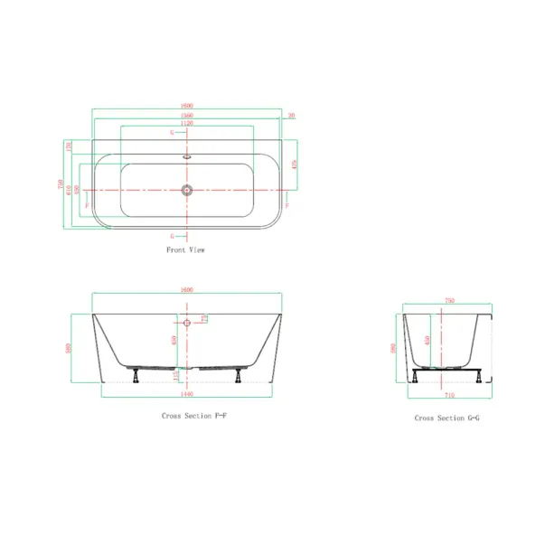Cada freestanding Kreiner Maggie 160x75 cm finisaj alb lipita de perete, BTW picture - 6