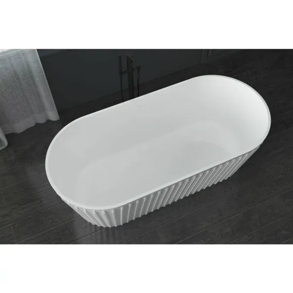 Cada freestanding Rune Esir riflat alb 159x74 cm 5940541332176