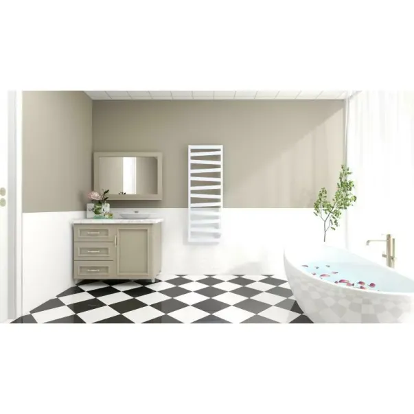 Calorifer de baie portprosop Rune Kalla 1200x500 mm alb lucios picture - 2