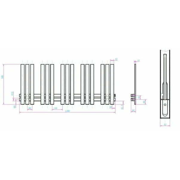 Calorifer de baie portprosop Rune Lysa Slim 1200x500 mm alb picture - 4
