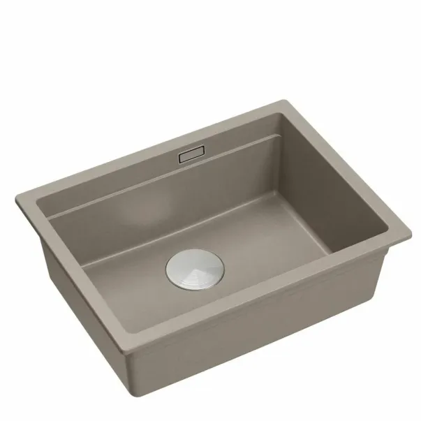 Chiuveta compozit sub blat Quadron Logan 100 bej - inox 59.5x45.1 cm picture - 2