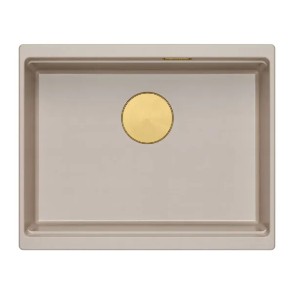 Chiuveta compozit sub blat Quadron Logan 100 bej - auriu 56x45 cm picture - 2