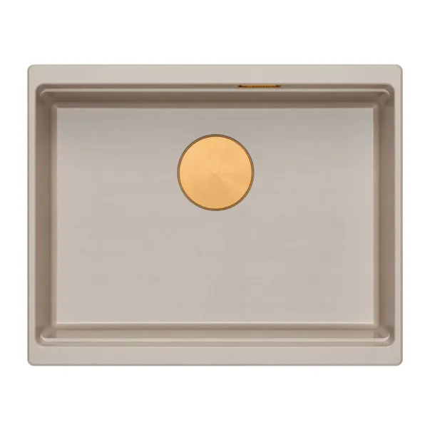 Chiuveta compozit sub blat Quadron Logan 100 bej - cupru 56x45 cm picture - 2