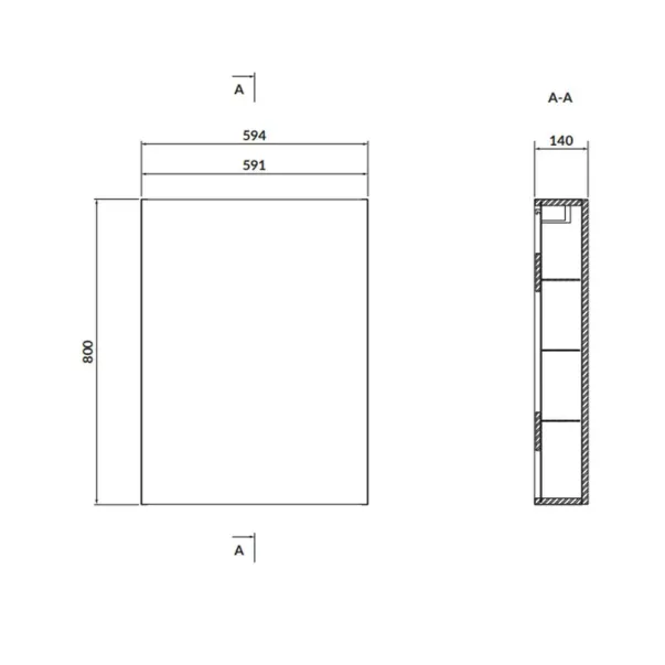 Dulap baie suspendat cu usa alb Cersanit Larga 60 cm picture - 2