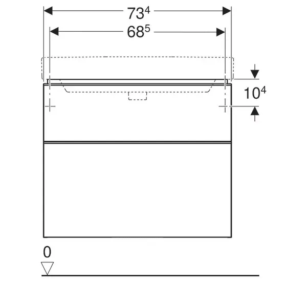 Dulap baza pentru lavoar suspendat Geberit Smyle Square alb 2 sertare 74 cm picture - 4