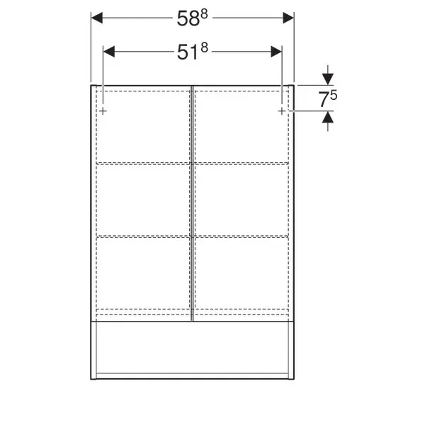 Dulap cu oglinda suspendat Geberit Selnova Square alb 2 usi 59 cm picture - 5