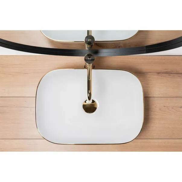 Lavoar alb/auriu pe blat Rea Belinda 46,5 cm picture - 5