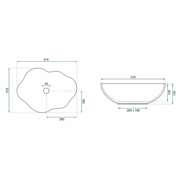 Lavoar alb pe blat Rea Pearl 51,5 cm picture - 5