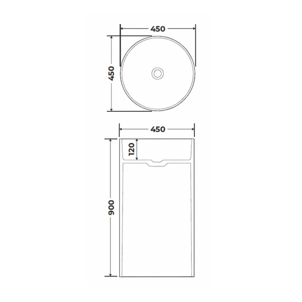 Lavoar freestanding din rasina transparenta Rune Mond fumuriu 45 cm picture - 5