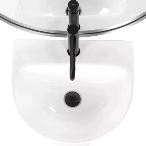 Lavoar freestanding Rea Rita Slim asimetric finisaj alb lucios 48 cm picture - 5