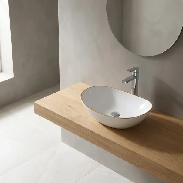 Lavoar pe blat alb/auriu Rune Sigyn 61.5 cm picture - 4
