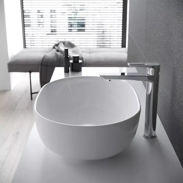 Lavoar pe blat Cersanit Moduo oval alb lucios 50 cm picture - 2