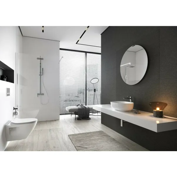 Lavoar pe blat Cersanit Moduo oval alb lucios 50 cm picture - 3