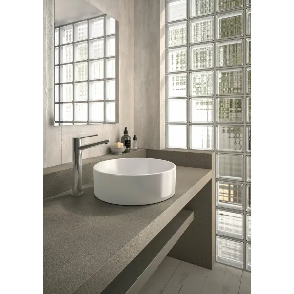 Lavoar pe blat Gala Hera finisaj alb lucios 38 cm forma rotunda picture - 5