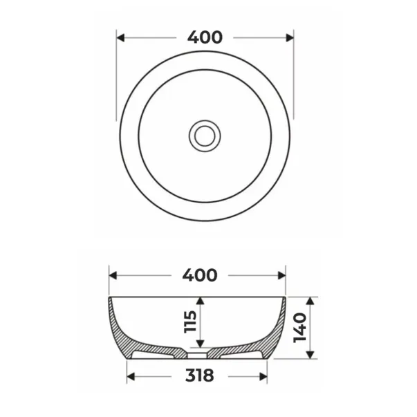 Lavoar pe blat Rune Mond rotund 40 cm rasina transparenta  - portocaliu picture - 7
