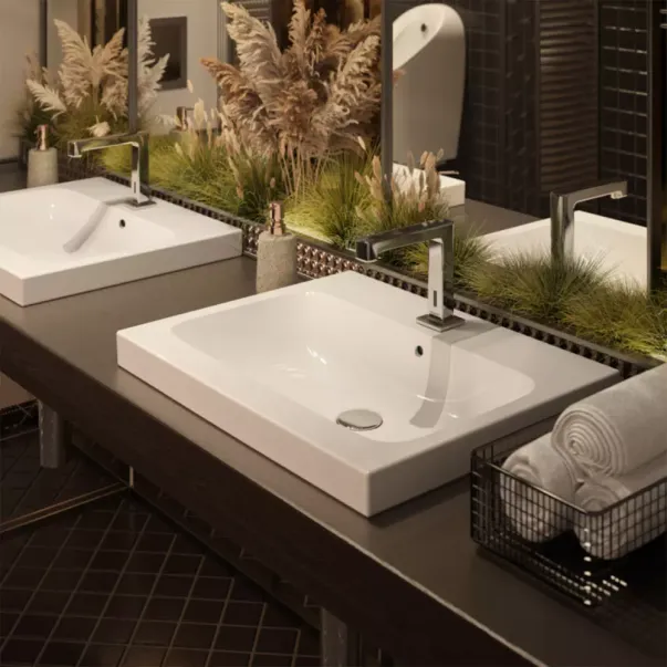 Lavoar pe mobilier Geberit Modo alb lucios 50 cm picture - 3