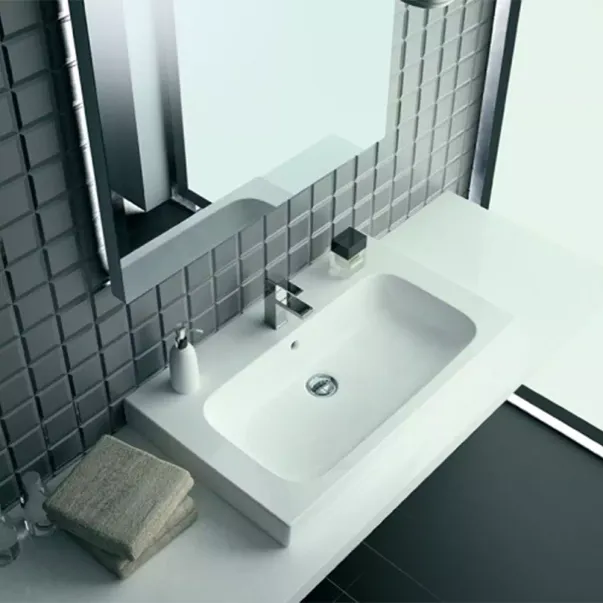 Lavoar pe mobilier Geberit Modo alb lucios 50 cm picture - 4