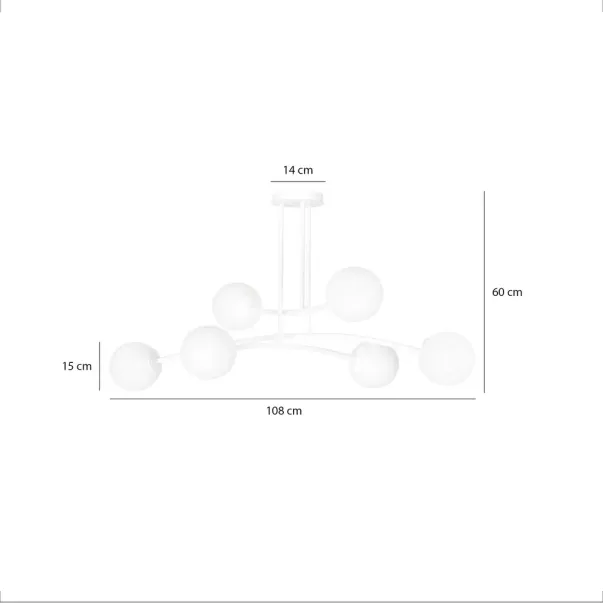 Lustra Emibig Halldor 6 alb picture - 5