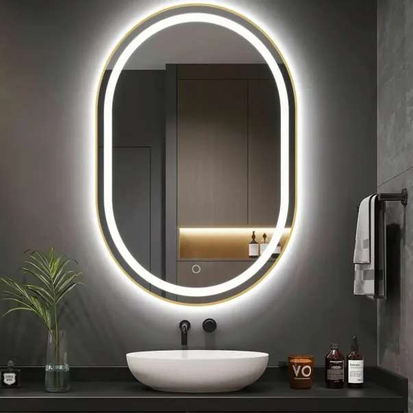 Oglinda cu iluminare Led Tutumi OLL 60x90 cm rose gold picture - 2