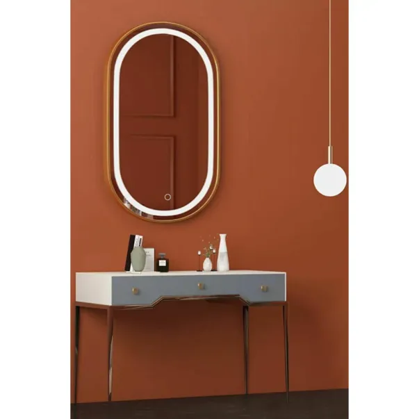Oglinda cu iluminare Led Tutumi OLL 60x90 cm rose gold picture - 6