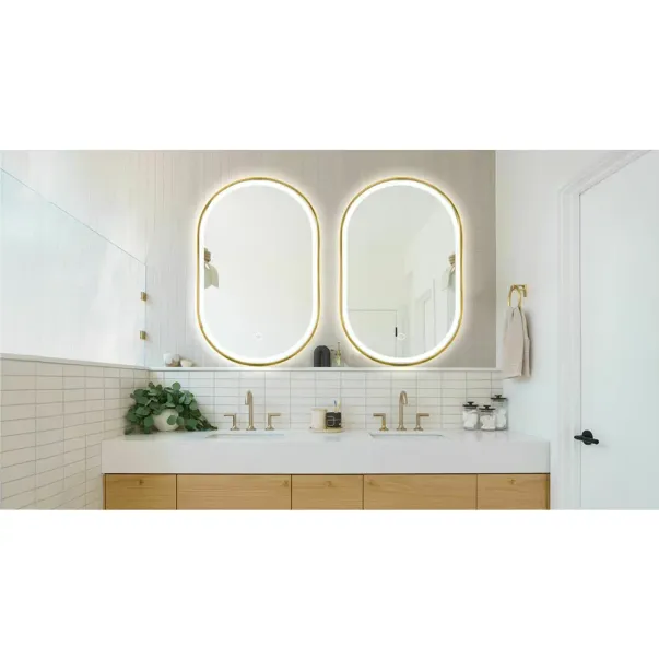 Oglinda cu iluminare Led Tutumi OLL 60x90 cm rose gold picture - 8