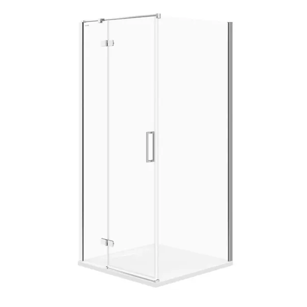 Pachet cabina de dus Cersanit Jota crom 90x90 cm si coloana de dus Invena Svart crom picture - 3